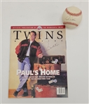 Paul Molitor Autographed Minnesota Twins Program & Autographed Baseball
