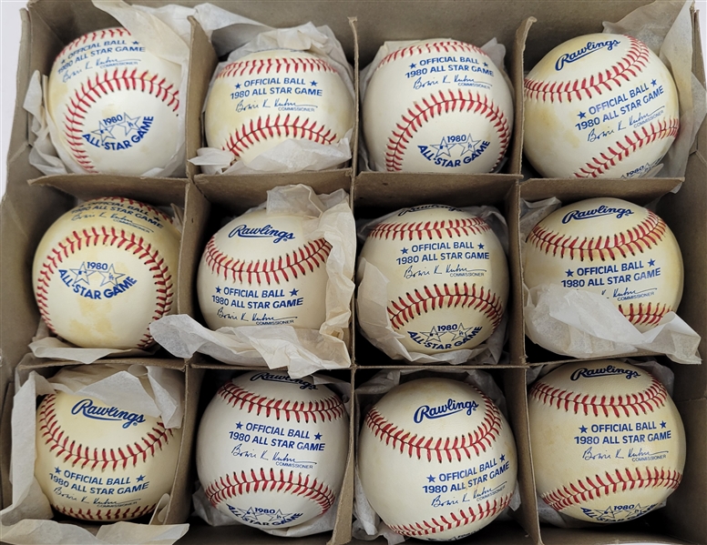 Lot of (12) 1980 Rawlings Official All-Star Game Baseballs