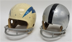 Lot of 2 Early 1970s Hand Painted Childrens Football Helmets