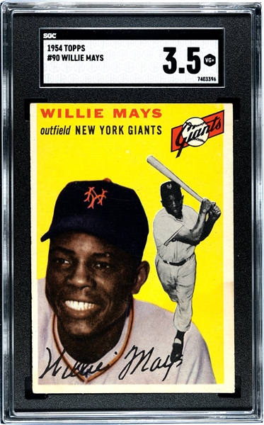 Willie Mays 1954 Topps #90 Card SGC 3.5