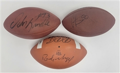 Lot of 3 John Randle, Randy Moss, & Cris Carter Autographed Footballs Beckett