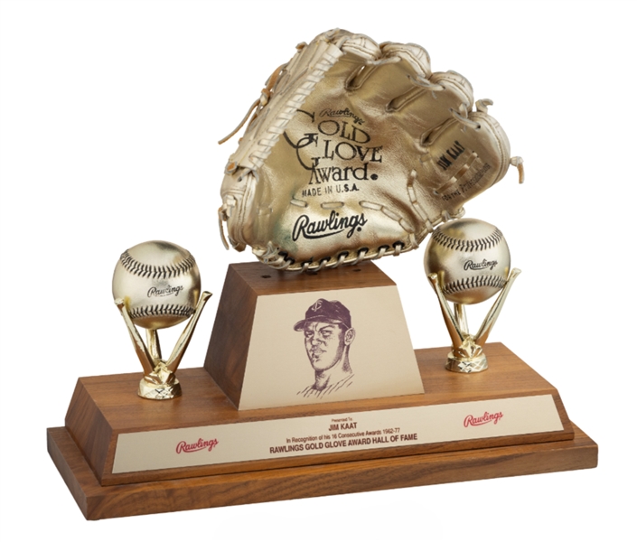 1991 "Gold Glove Hall of Fame" Award Presented to Jim Kaat & Signed by Kaat