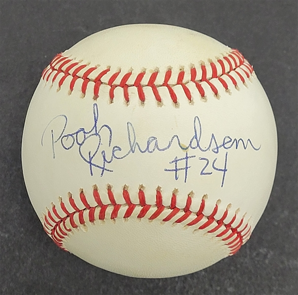 Pooh Richardson RARE Autographed Baseball JSA