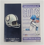 Lot of 2 Vintage Baltimore/Indianapolis Colts Media Guides