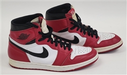 Michael Jordan Autographed Size 13 Air Jordan Nike Rookie Shoes UDA