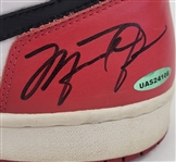 Michael Jordan Autographed Size 13 Air Jordan Nike Rookie Shoes UDA