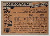 Joe Montana 1981 Topps #216 Rookie Card
