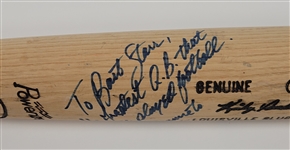 Kirby Puckett Game Issued, Autographed & Extensively Inscribed To Bart Starr Louisville Slugger Bat w/ Beckett LOA