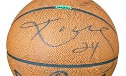 Michael Jordan & Kobe Bryant Dual Signed 2010-11 Game Used Basketball UDA & PSA/DNA LOA