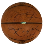 Michael Jordan & Kobe Bryant Dual Signed 2010-11 Game Used Basketball UDA & PSA/DNA LOA
