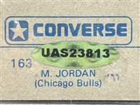 Michael Jordan RARE Autographed 1986-87 J. Merchante Basketball League Championship Spanish Stickers #123 Rookie Card UDA BGS 3 w/10 Auto