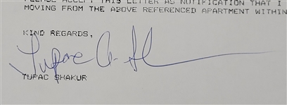 Tupac Shakur Signed Letter w/ JSA LOA & Provenance Letter