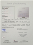 Tupac Shakur Signed Letter w/ JSA LOA & Provenance Letter