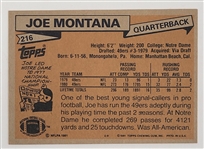 Joe Montana 1981 Topps #216 Rookie Card