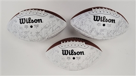 Lot of 3 Stamped Signature Minnesota Vikings Footballs