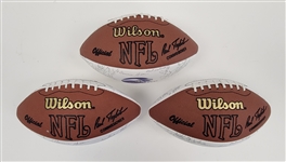 Lot of 3 Stamped Signature Minnesota Vikings Footballs