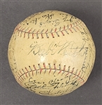 1927 New York Yankees World Series Champions Team Signed Spring Training Game Used Baseball w/ JSA LOA