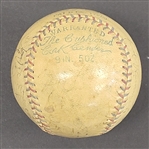 1929 New York Yankees Team Signed Baseball w/ Ruth & Gehrig JSA LOA