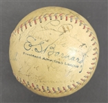 1929 New York Yankees Team Signed Baseball w/ Ruth & Gehrig JSA LOA