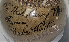 Babe Ruth c. 1925-27 Autographed & Game Used OAL Ban Johnson Baseball w/ JSA LOA & Beckett LOA Grade 9