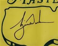 Tiger Woods Autographed 2005 Masters Winning Pin Flag UDA