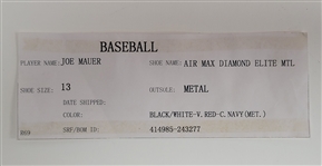 Joe Mauer Player Issued Cleats w/ Original Box & Specs Slip