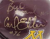 Minnesota Gophers Legends Autographed Mini Football Helmet w/ 9 Signatures Including Bud Grant Beckett LOA