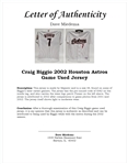 Craig Biggio 2002 Houston Astros Game Used Jersey w/ Dave Miedema LOA