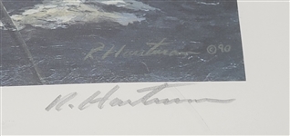 Tranquil Waters Loon Framed 1990 Robert Hautman Lithograph LE #858/2000