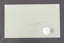Lot of 5 Brooks Robinson, Catfish Hunter, Edd Roush, Carl Hubbell, & Billy Herman Autographed Index Cards Beckett