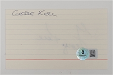 Lot of 5 Joe Garagiola, Charlie Gehringer, Bobby Doerr, Mark Fidrych, & George Kell Autographed Index Cards Beckett