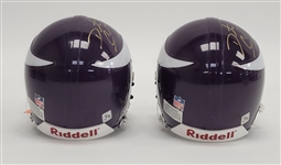 Lot of 2 Daunte Culpepper Autographed Authentic Minnesota Vikings Mini Helmets Beckett