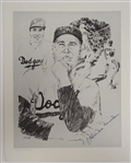 Lot of 2 Eddie Mathews & Duke Snider Autographed Limited Edition Lithographs Beckett