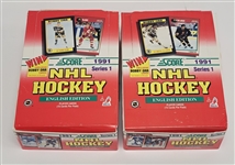 Lot of (2) 1991 Score Hockey Series 1 Wax Boxes