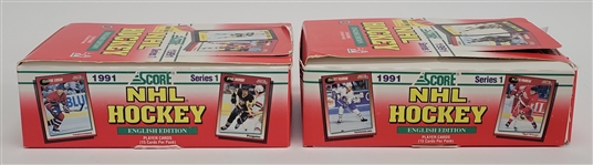 Lot of (2) 1991 Score Hockey Series 1 Wax Boxes