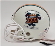 Reggie White, Brett Favre, & Jim McMahon Autographed Super Bowl XXXI Full Size Authentic Helmet w/ Beckett LOA