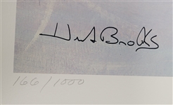 Team USA 1980 Miracle Hockey Team Autographed & Hometown Inscribed 32x26 Lithograph w/ Herb Brooks LE #7/10 Beckett LOA