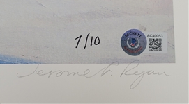 Team USA 1980 Miracle Hockey Team Autographed & Hometown Inscribed 32x26 Lithograph w/ Herb Brooks LE #7/10 Beckett LOA