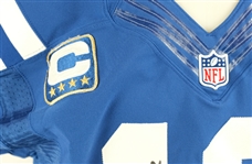 Andrew Luck 2015 Indianapolis Colts  Photomatched Game Used Autographed & Inscribed Jersey Worn During a 9/27/2015 Win vs. Titans Panini LOA & Original Box 