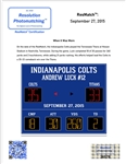 Andrew Luck 2015 Indianapolis Colts  Photomatched Game Used Autographed & Inscribed Jersey Worn During a 9/27/2015 Win vs. Titans Panini LOA & Original Box 