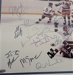 1980 Miracle Hockey Team Signed & Framed 16x20 Photo w/ Herb Brooks LE #714/980 Steiner