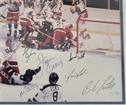 1980 Miracle Hockey Team Signed & Framed 16x20 Photo w/ Herb Brooks LE #714/980 Steiner