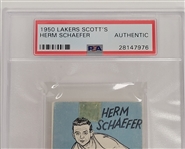 Herm Schaefer 1950 Minneapolis Lakers Scott's Potato Chips Card PSA Authentic
