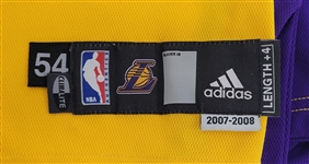 Kobe Bryant 2007-08 Los Angeles Lakers Game Used Jersey w/ DC Sports & Dave Miedema LOA's *Only MVP Season*