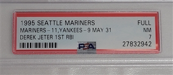 Derek Jeter 1st Career RBI Ticket From 1995 PSA 7