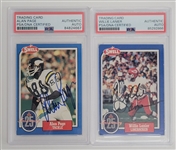 Lot of (10) Autographed 1988 Swell Football Cards PSA/DNA Slabbed