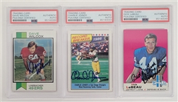 Lot of (9) Football Hall of Famer Autographed Cards PSA/DNA Slabbed