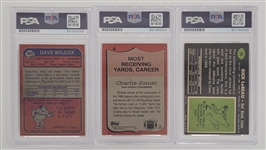 Lot of (9) Football Hall of Famer Autographed Cards PSA/DNA Slabbed