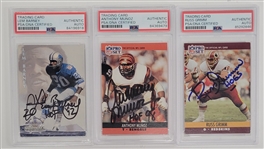 Lot of (9) Football Hall of Famer Autographed Cards PSA/DNA Slabbed