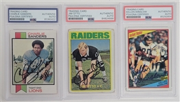 Lot of (9) Football Hall of Famer Autographed Cards PSA/DNA Slabbed